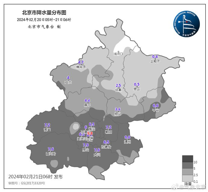 中到大雪！北京市区及南部地区积雪深度7-10厘米。  第1张